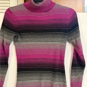 Relativity Pink and Black Striped Sweater
